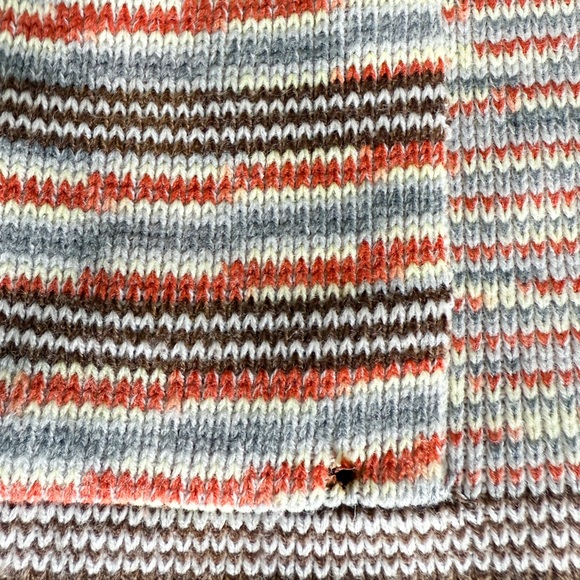 Vintage 1970s Kennington Brown Striped Wrap Cardigan Sweater size medium - Picture 3 of 3